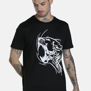 PUMA Shirt Adult Large Black Graphic Cat Short Sleeve Active Outdoor Sport